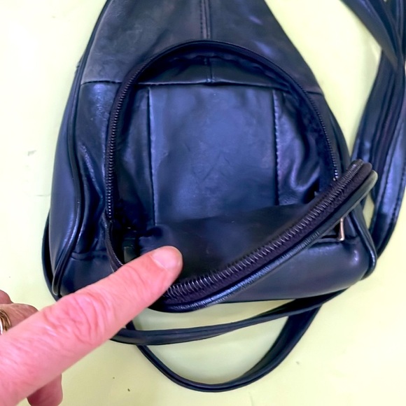 Vintage mini leather backpack/shoulder bag main image 9